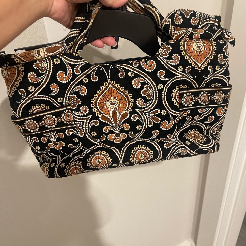 Vera Bradley Black and Orange Paisley Tote